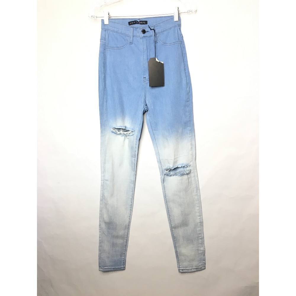 Aphrodite Women Blue Ombre High Waist Skinny Jeans